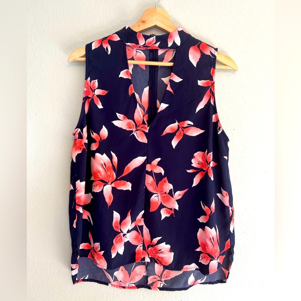 Blue floral blouse